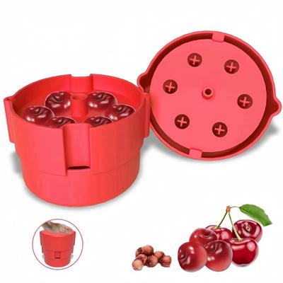 Denocciolatore di Ciliegie Plastica 6 Fori Strumento Separatore di Semi per Assaggio Olive Rimozione Noccioli da Frutta Quotidiana Semi Denocciolatore Olive Gadget