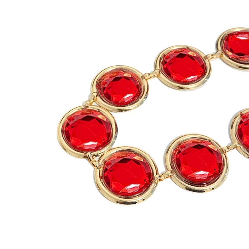Red Crystal Waist Chain Belt Jewelry Belly Chain Decorative Belts For Women Dresses Red Waist Chain Raven
