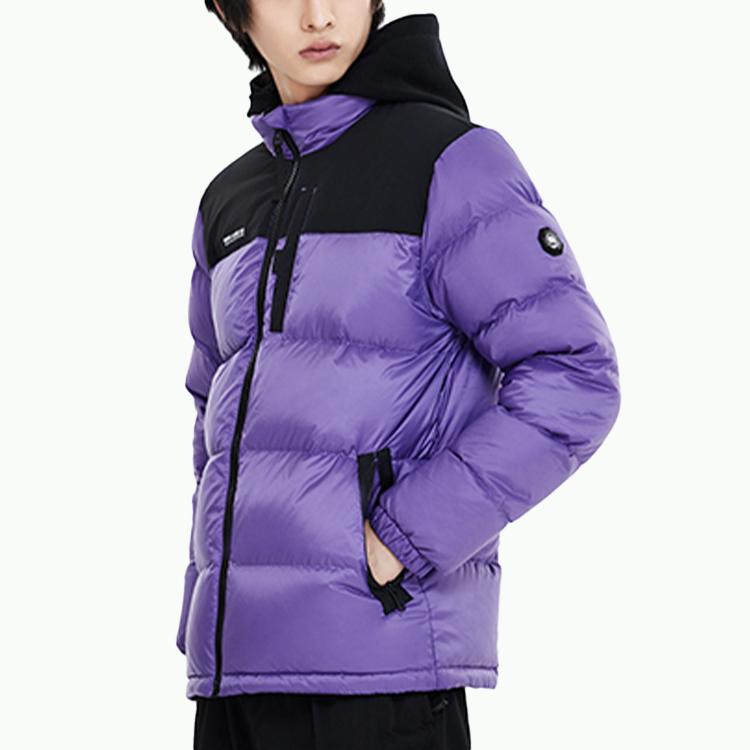 Li Ning Badfive Basketball Series Stand Collar Short Warm Down Jacket Men Jacket Ultraviolet AYMP101-5