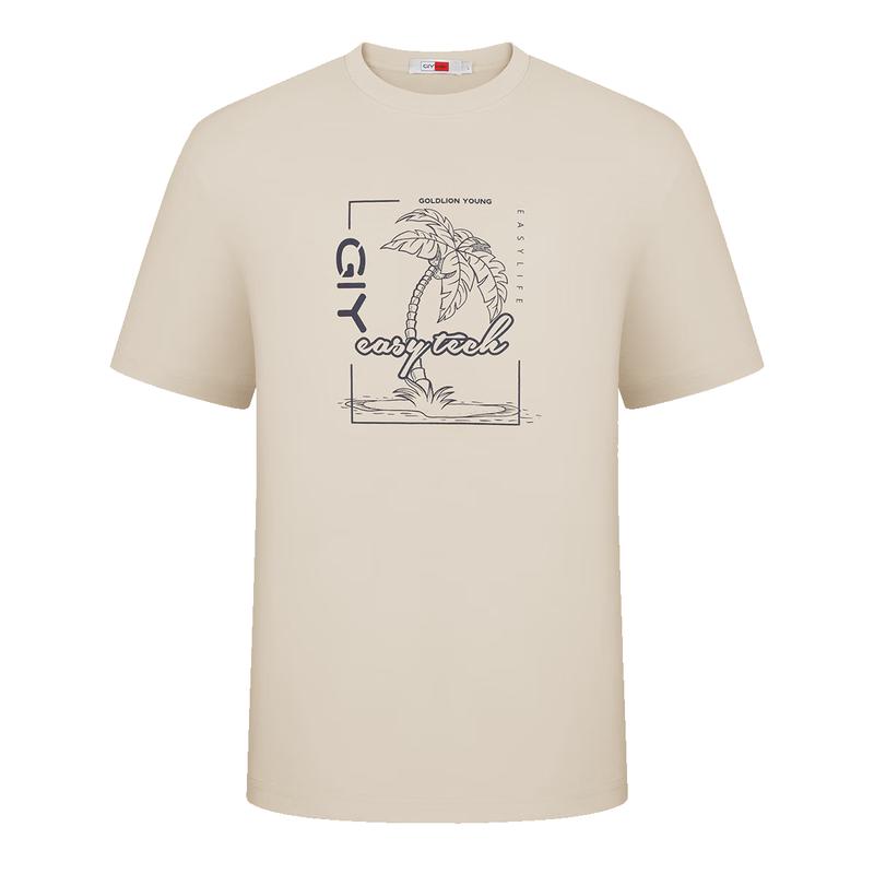 Goldlion Men s Printed Round Neck Casual Short Sleeve T-Shirt TSR0034-PT077 XL