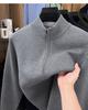 Men's 48-Count Double-Strand Wool Silk 16-Gauge Zipper Sweater Coat, Warm Thickened Knit Cardigan for Autumn/Winter
