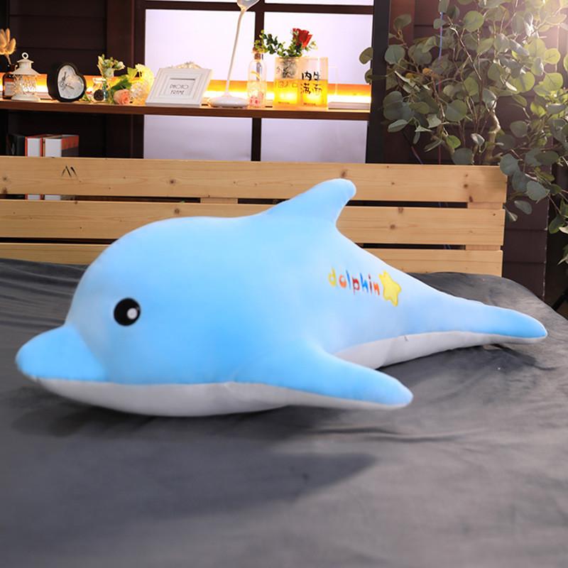 Adorable Dolphin Plush Toy Doll Soft Hug Pillow For Girls Customizable With Logo