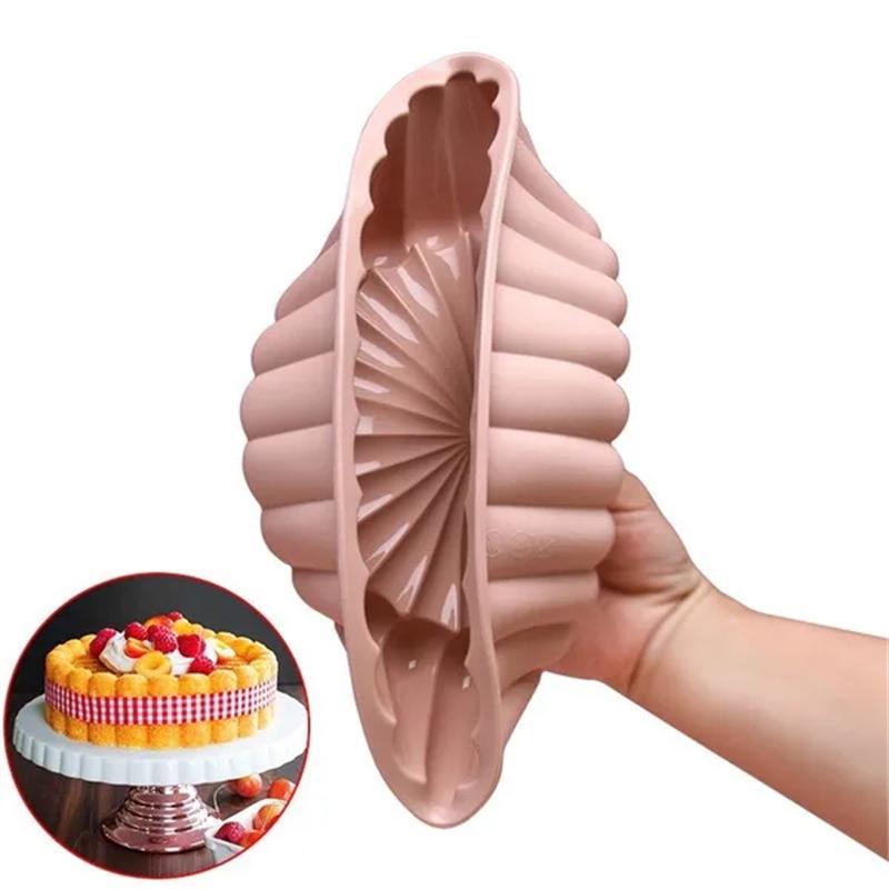 1pc Silicone Round Pan Charlotte Cakes Baking Pan Sponge Flan Mold DIY Strawberry Shortcake High-temperature Resistant Kitchen Silicone Moulds