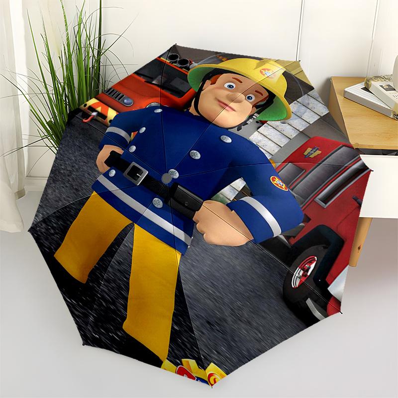 

Fireman Fire trucks Themed Travel Umbrella-8 Ribs Automatic Opening and Closing, Portable Folding Design, Compact and Stylish Umbrella Suita
