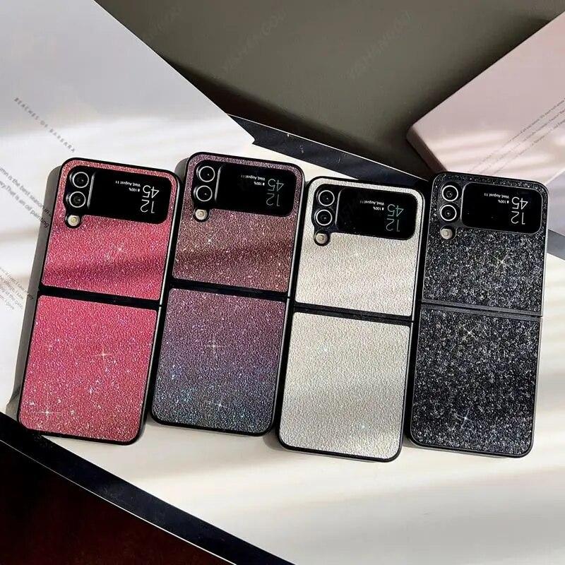 Husă cu sclipici gradient pentru Samsung Galaxy Z Flip5 Flip4 Flip3 Husă de lux rezistentă la șocuri pentru Galaxy Z Flip 5 Shell Coque