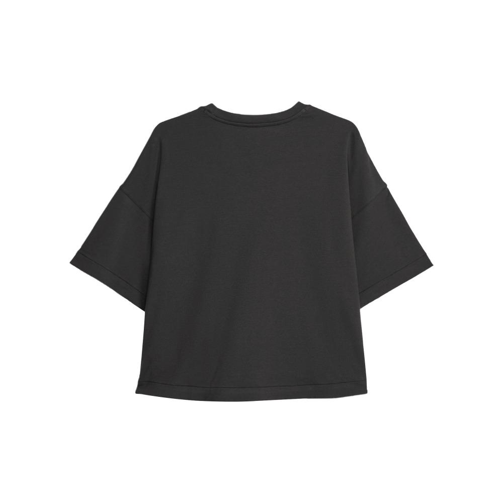 Puma Infuse Zrelaksowany T-shirt Jednolity Kolor Luźny Okrągły Dekolt Krótki Rękaw Koszulka Damskie Topy Czarny 623479-01