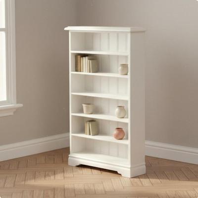 1:12 Scale Wooden Bookshelf Realistic Design 6Shelf Miniature Cabinet Paintable Dollhouse Bookcase