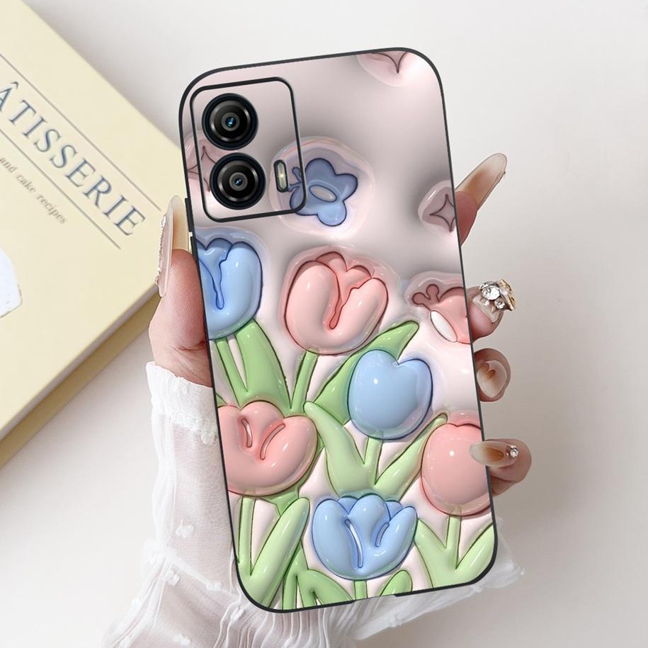 Shockproof Case For Motorola Moto G53 G73 5G Cover Cute Cactus Rabbit Cartoon Soft Silicone Matte Funda For MotoG53 MotoG73 Capa