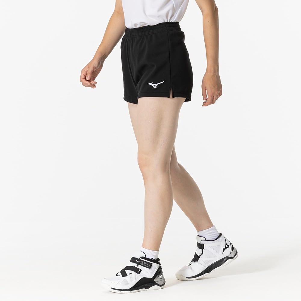 Mizuno Volleyball Wear Game Knit Inseam Black Pants, Material, 8.5cm (Size L), Stretch, Sweat-Absorbent, Quick-Drying, V2MBB201, Women's,