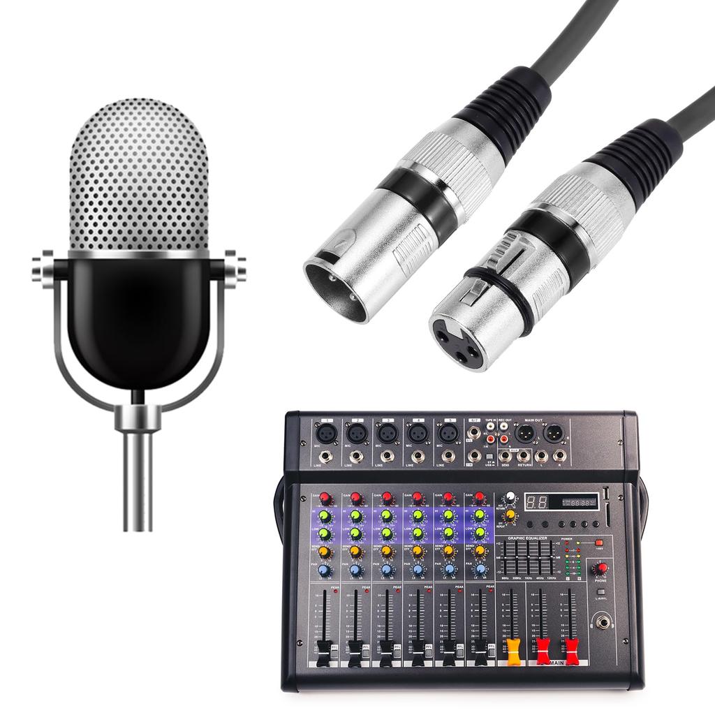 uxcell XLR Female to XLR Male Cable, 10ft XLR to XLR Microphone Cable, Audio Adapter Cord for PreampSpeaker System, Black