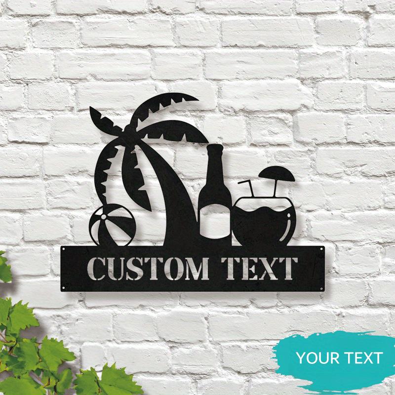 

Metal Sign Wall Art Vintage Home Decor Beach Pool House Personalized Family Name Plate