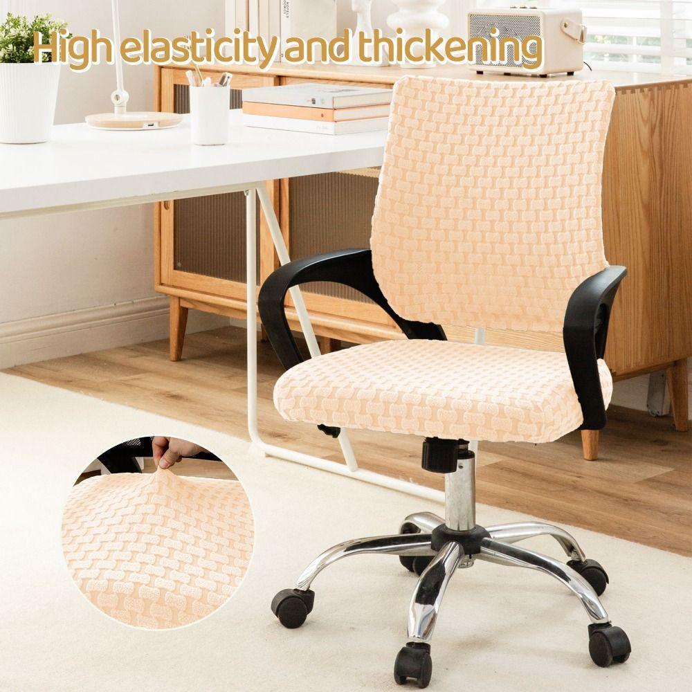 2Pcs/Set Breathable Office Chair Cover Stretchable Anti-dirty Chair Seat Slipcovers Seat Cushion Cover Backrest Cover