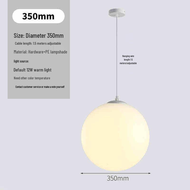 Milky White Round Pendant Lamp for Nail Salons, Cafes, Children's Clothing Stores, and Weddings