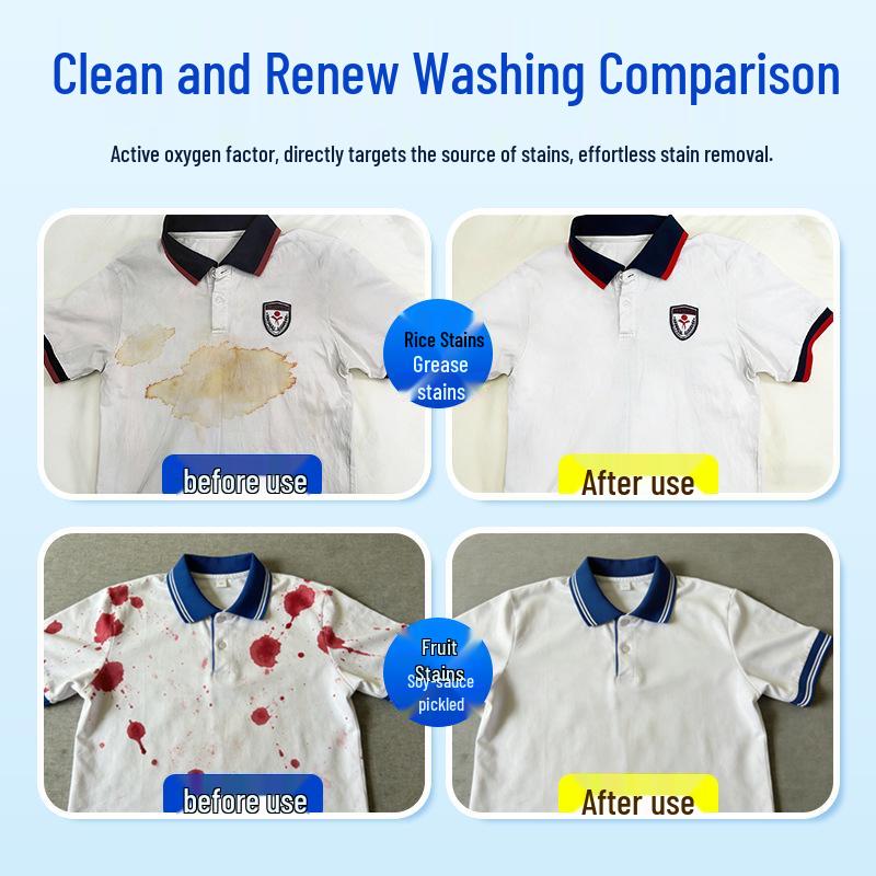 School Uniform Stain Removal Detergent: Powerful De-Yellowing & Whitening Formula for Washing Machines