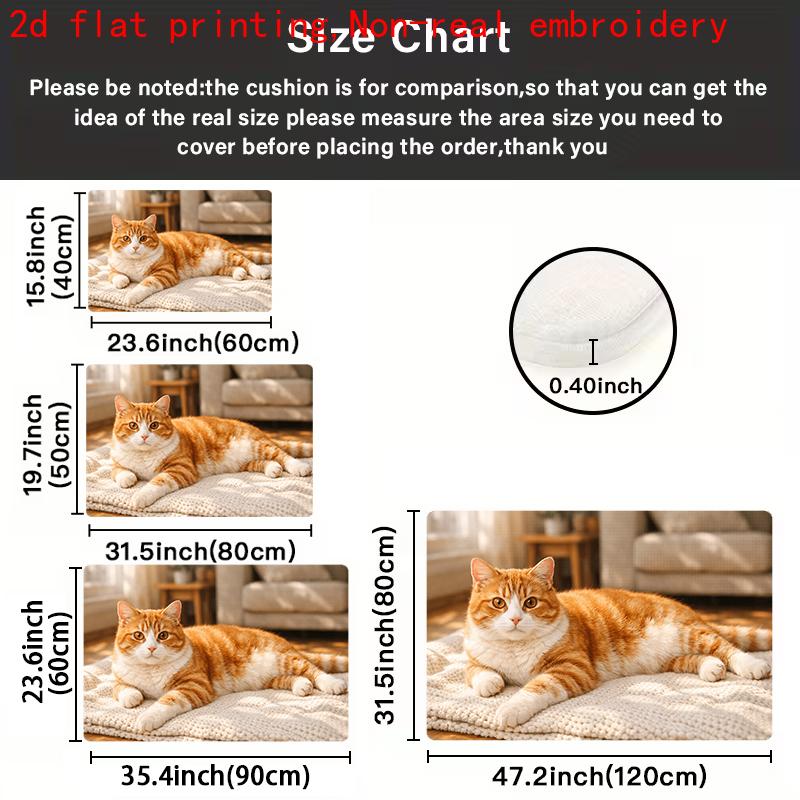 1Pcs Anti Fatigue Kitchen Rugs, Lazy Orange Cat Print Waterproof Non-Slip Thick Cushioned Mat Comfort Standing Mat