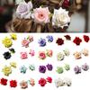 10pcs Pastel Colors Dew Drops Artificial Rose Elegant Flower Arrangement  Bridal Hair Accessories