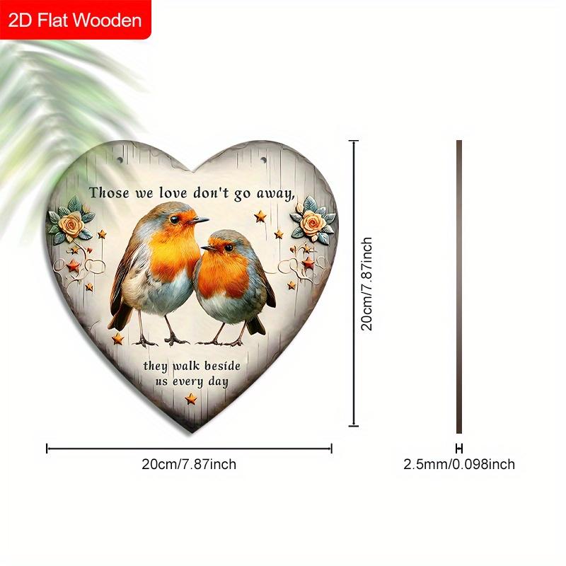 Memorial Wooden Sign with Heart-shaped Design - Unique Figurine Ornaments - Ideal for Front Door, Porch, Wall Decor