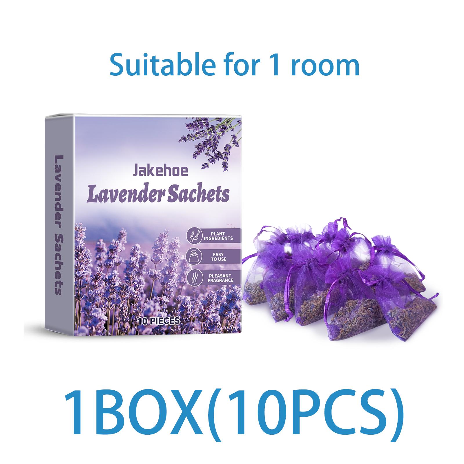 Lavender Sachets for Closet Freshener Natural Air Purifying Bags with Long Lasting Floral Scent Deodorizer for Drawer Car 10 Pcs 1BOX(10pcs)