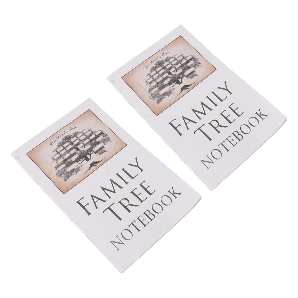 2Pcs Family Tree Notebook 16 Pages Double Sides Family History Record Book Workbook for Family Office Stationery
