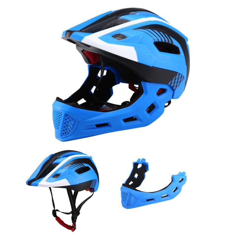 Kids Detachable Full Face Bike Helmet Breathable Ultralight Cycling Sports Safety Helmet for Bicycle Skateboard Scooter