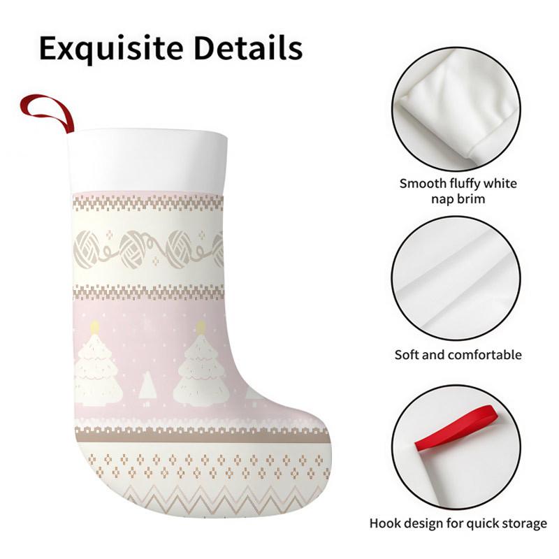 Christmas Decoration Fireplace Hanging stockingChristmas Stockings 1pc 45.72 Cm, Christmas Tree Yarn Pattern P
