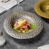 European Ceramic Western Dinner Steak Plate with Golden and Silver Colors Straw Hat Bowl Household Fruit Salad Dessert Plate New