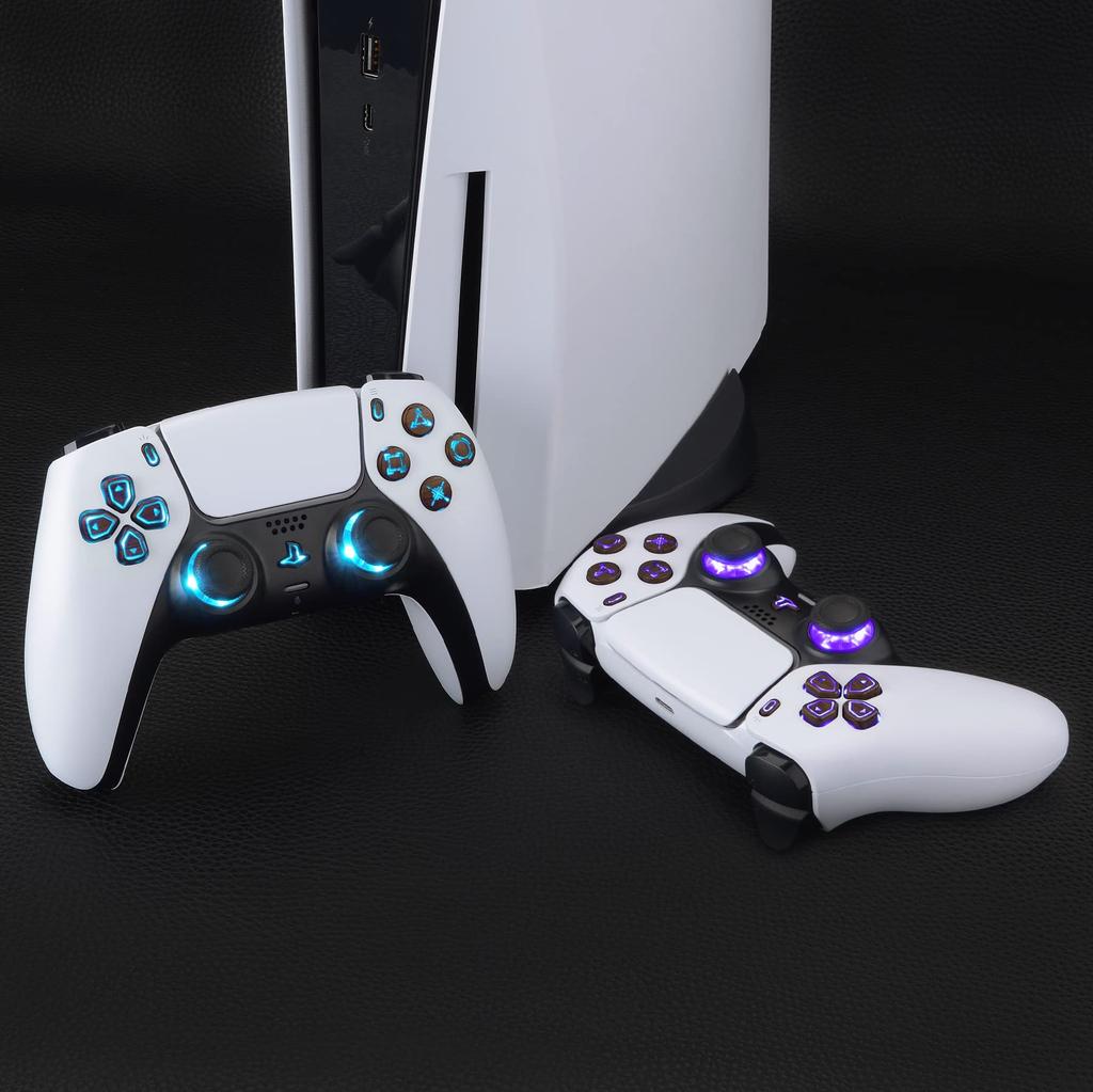 This is not a but an eXtremeRate DTF V3 LED kit for the PS5 controllers and featuring a multicolor illuminated Share and home face controller,