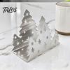 Kitchen Counter Napkin Rack Christmas Tree Holder, Stainless Steel Vertical Paper Towel Stand, Dinner Table Settings Decorative Dispenser for Holiday