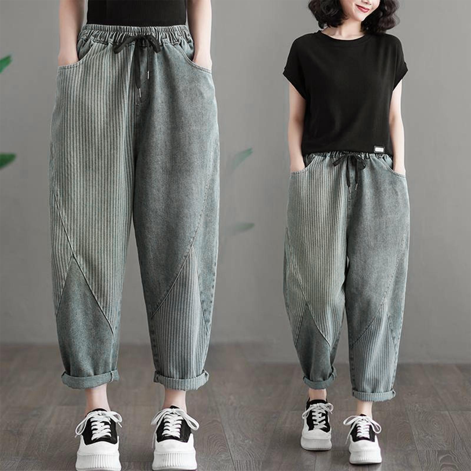 

Свободные и регулируемые джинсы Харун для женщин L синий