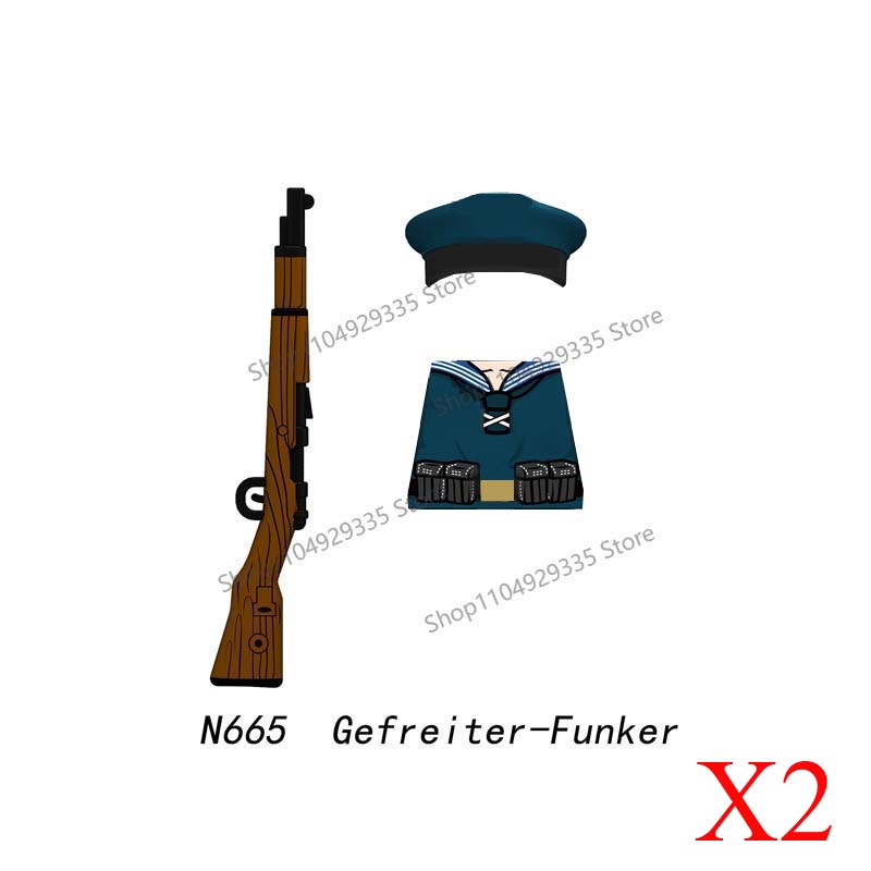 Militär WW2 Soldaten Bausteine Deutscher Marine Sergeant U-Boot Artillerie Modell Steine Mini Actionfiguren Spielzeug Kinder Geschenke
