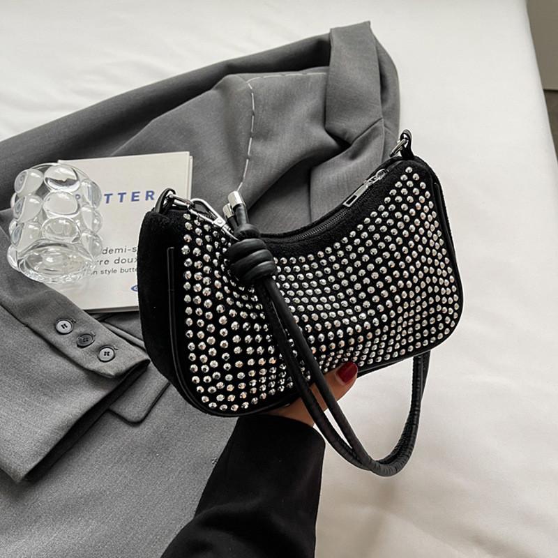 Elegant Silver Casual Handbag For Women Fashionable Vintage Underarm Bag