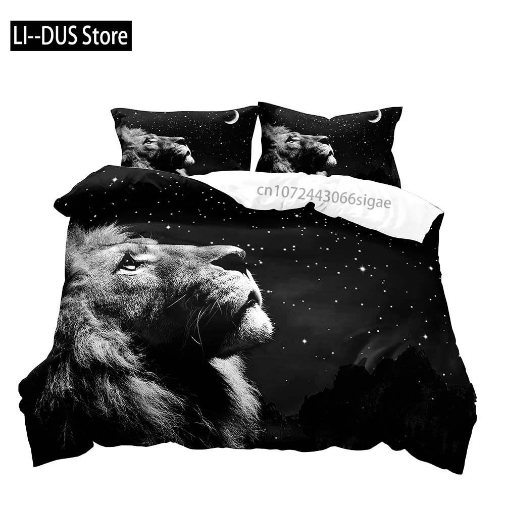 Tiger Bedding Set Duvet Cover Queen, Wildlife Animal Comforter Quilt Cover, Romantic Gifts for Him Men Boyfriend 2 Pillow Shams