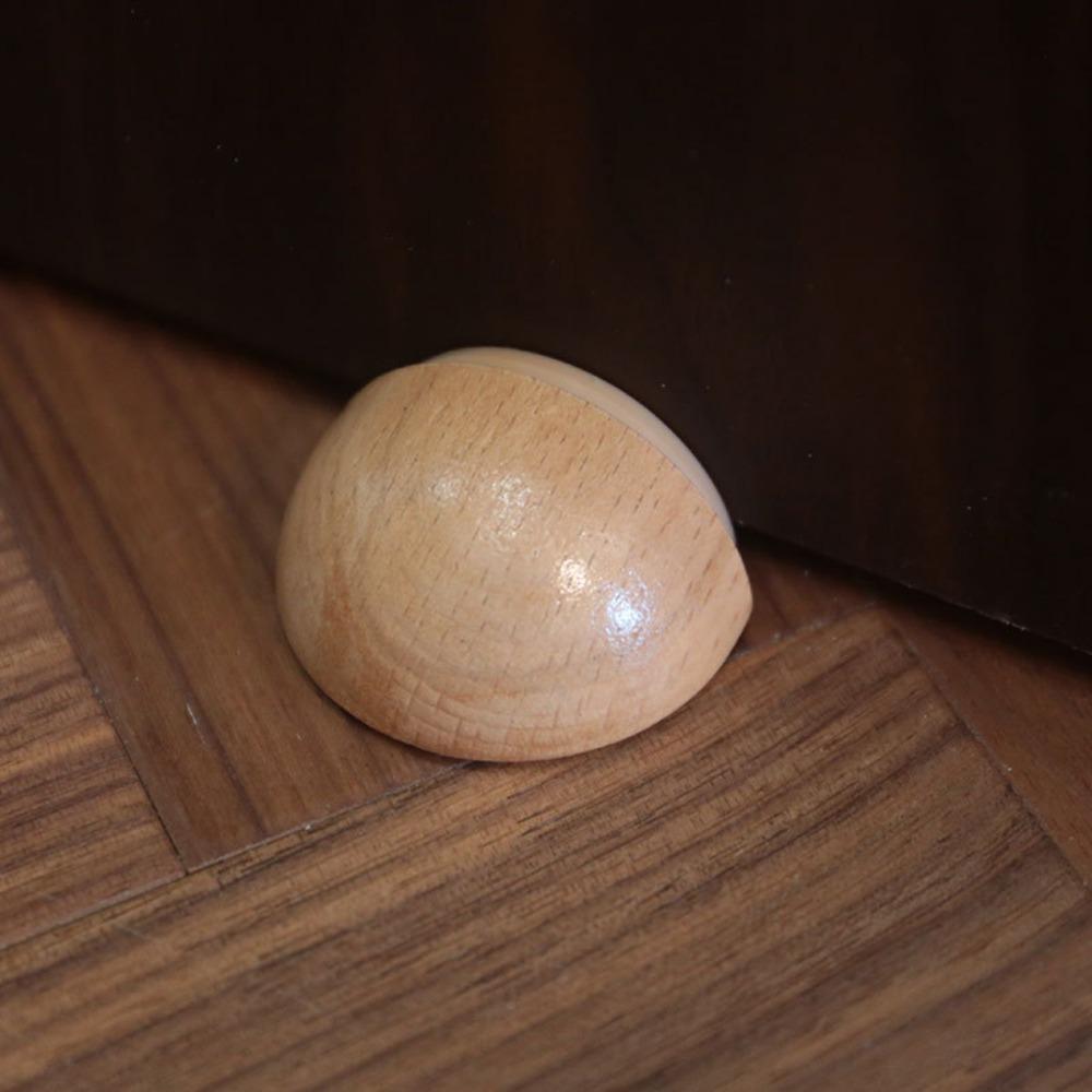 Solid Wooden Door Stopper Punch-free Doorstop New Door Blocking Device