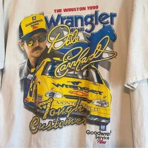 

Винтаж Дейл! Футболка Earnhardt Wrangler Tough Customer NASCAR Хлопок 100% NH11455 Унисекс XL