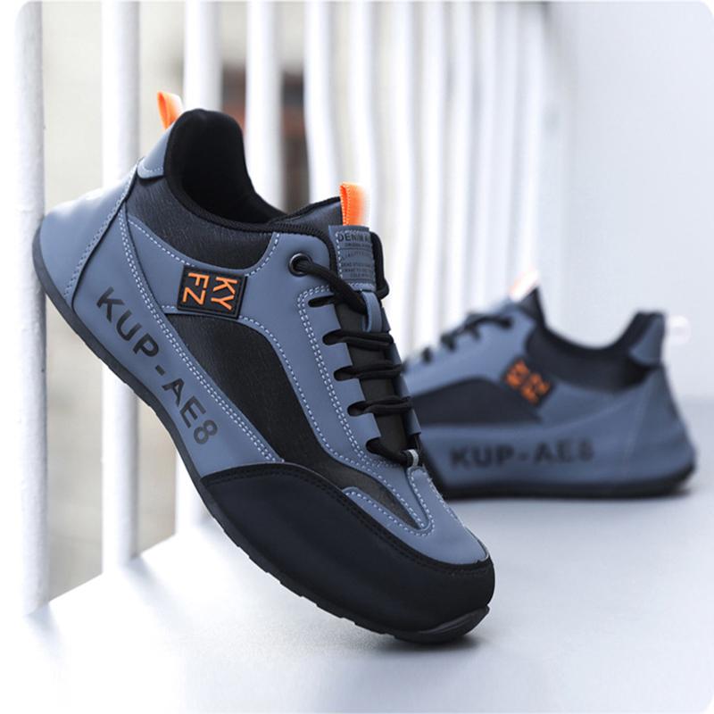 Fashion Mens PU Leather Waterproof Sneakers Casual Sports Shoes Men Lightweight Breathable Flat Non Slip Tenis Shoes Zapatillas Hombre