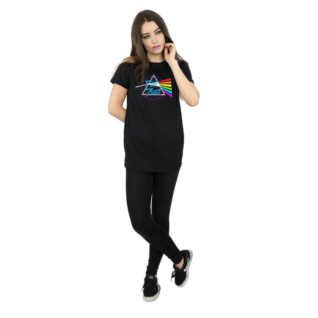 Pink Floyd Womens/Ladies Neon Darkside Cotton Boyfriend T-Shirt