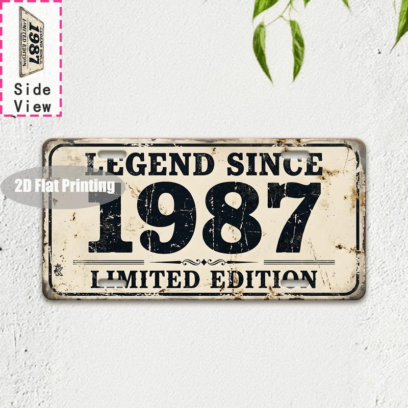 Tin Sign Vintage Durable Metal Plaque Wall Decor Home Office Bar Man Cave City Birth Year License Plate Wall Art