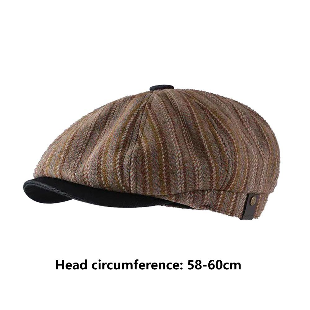 Autumn and Winter Men and Women Outdoor Warm Newsboy Hat Retro Painter Hat Octagonal Hat Short Brim Beret