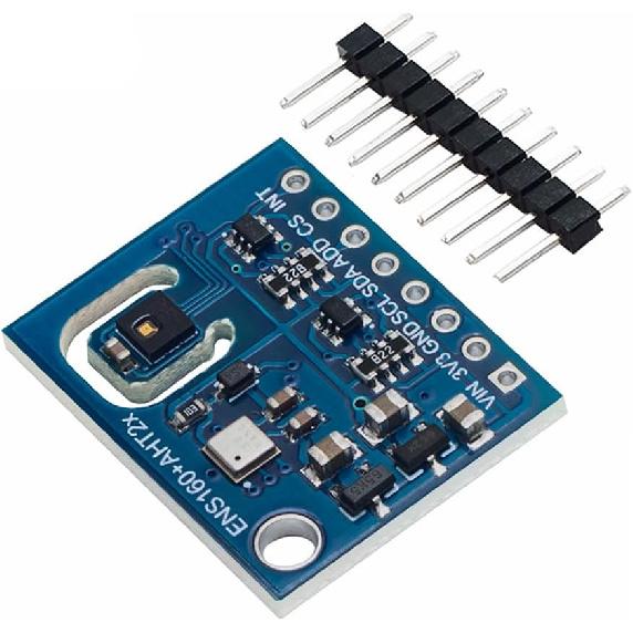 HiLetgo ENS160+AHT21 Carbon Dioxide Sensor CO2 eCO2 VoCs TVOC Gas Sensor Temperature Humidity Sensor Air Quality Monitoring Sensor Replace CCS811
