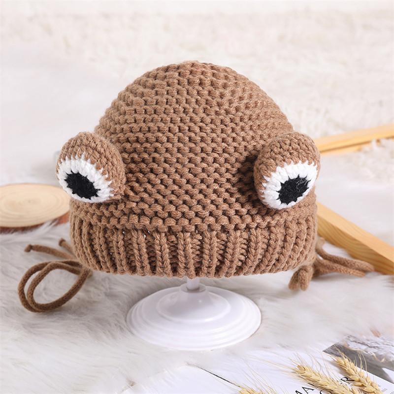 Kids Baby Cute Warm Beanies Cap Hat Lovely Autumn Winter Toddler Soft Frog Shape Children's Knitted Cap Hat For Boy Girl