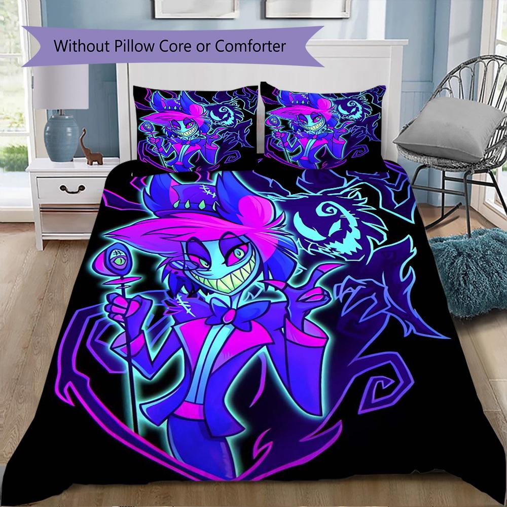 Alastor Demon Print Pattern Bedding,Quilt Set Quilt Cover Pillowcase Home Birthday Gift (1*duvet cover+2*pillowcase,without core)ZSJT0917118
