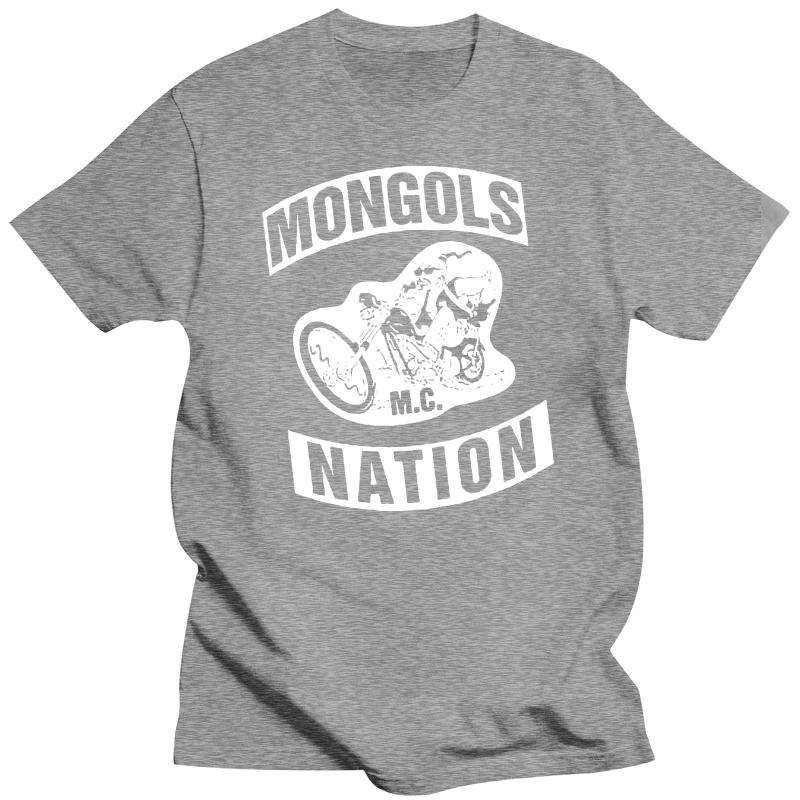

2025 New casual T-shirt Mongolia Mc Patch printed pattern men s round neck 100% cotton loose casual top T-shirt S