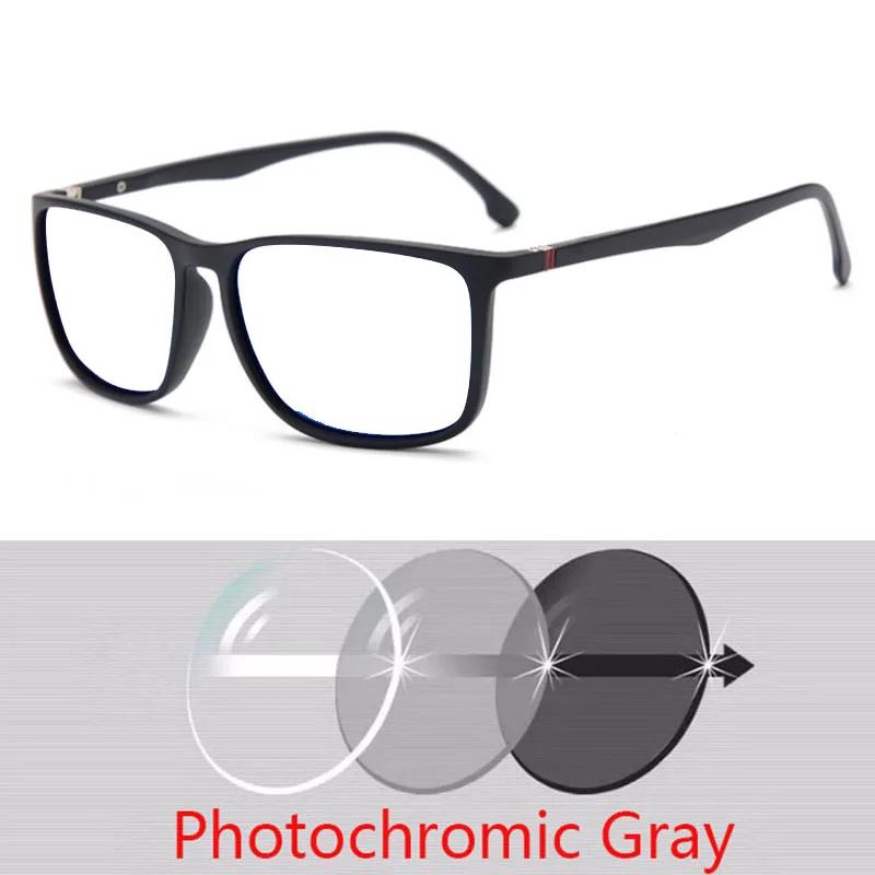 Square Sunglasses Men Thin Leg Anti Glare Minus Tea Lens Prescription Sunglasses Diopter 0 -0.5 -0.75 -1.0 To -6.0