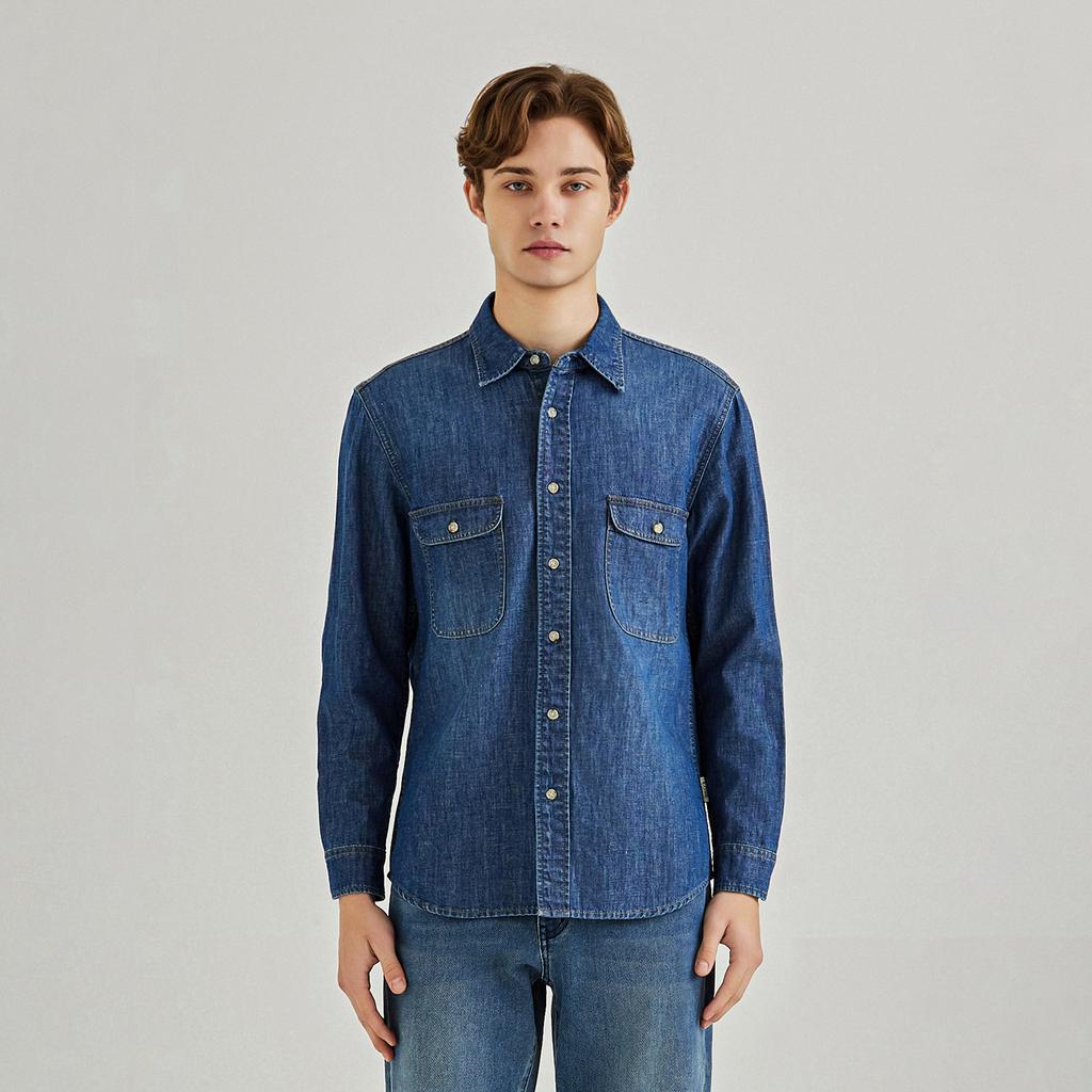 FERRAROMILANO Denim Shirt Deep Blue (Am0Ews15245)