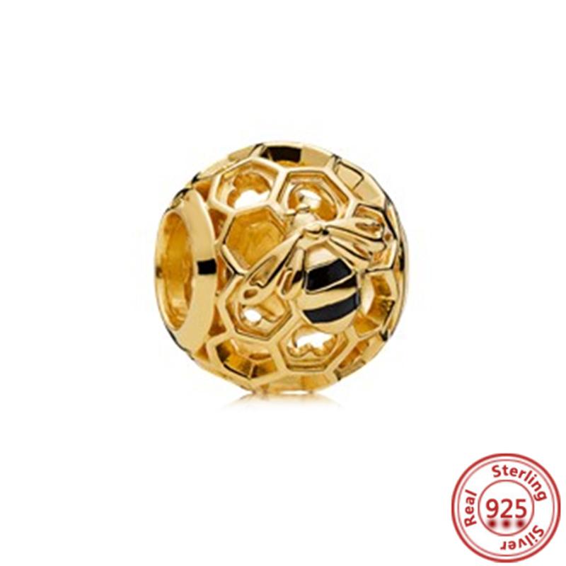 925 copper Bee Caterpillar Butterfly Dragonfly Ladybug Four Leaf Clover Lucky Charm Beads Fit Pantaro Bracelet Fine Zircon Gift