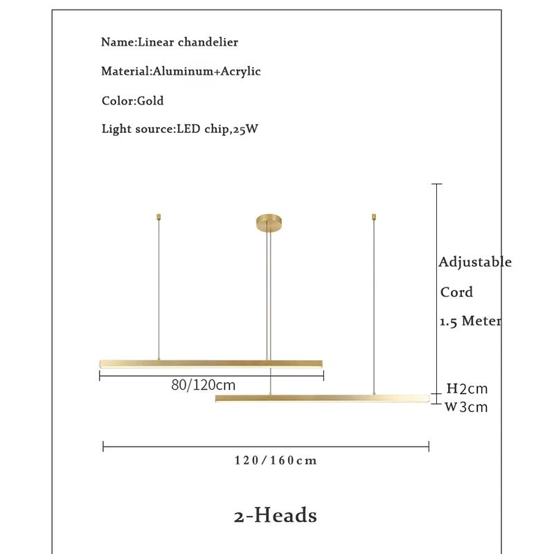 Lamp Modern Minimalist LED Chandelier ,Linear Kitchen Island Pendant Lighting For Dining Table Living Room Bedroom