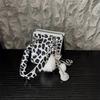 For Samsung Galaxy Z Flip7 5G Case Leopard Print Leather+PC Phone Cover with Guitar Pendant and Strap