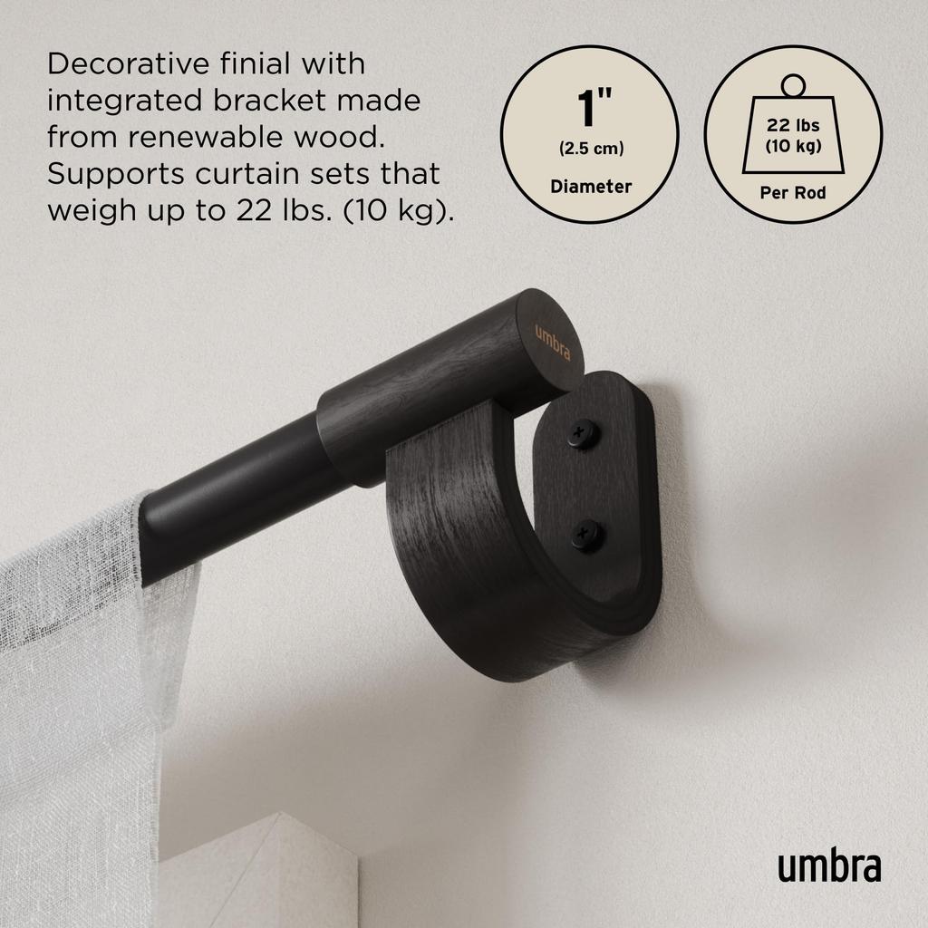 Official Umbra Bellwood Curtain Rod, 107-305cm, Matte Black