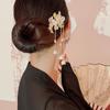 Chinese Hair Pin Hair Making Accessories Gold Fringed Hair Stick Luxurious Pearl Headdress for Women Girls Long Curly Hair