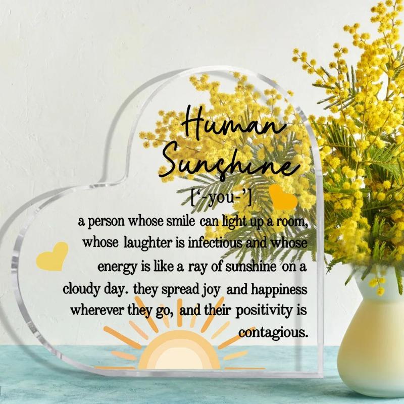 2D Flat Inspirational Friendship Keepsakes Acrylic Desktop Decoration Plaque, Home Decor Plaque Hanging Wall Art Decorative Garden Decoration for Room